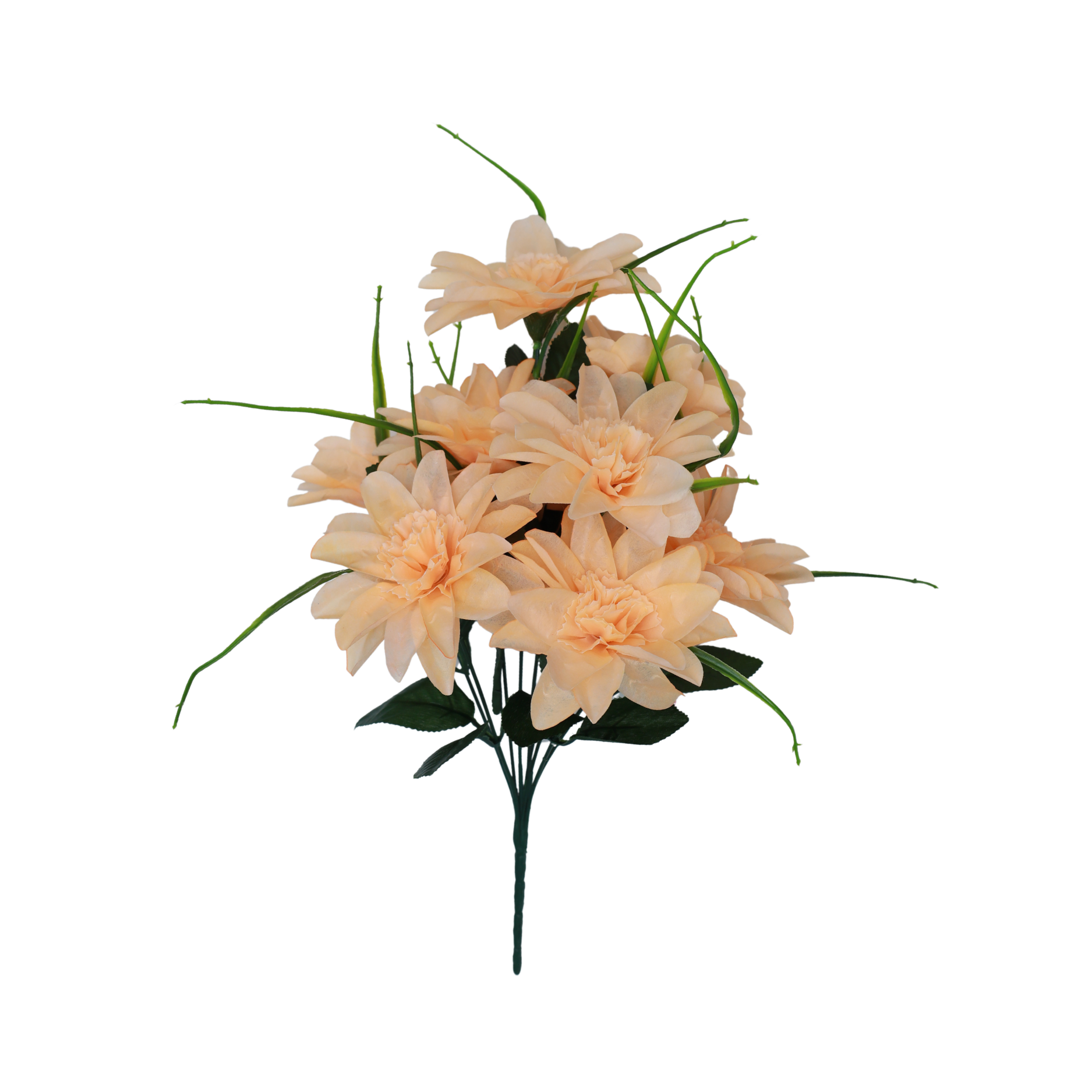 Artificial Dahlia Flower Bunches with Green Leaves | Decorative Floral Stems for Vase, Home, Living Room, Bedroom, Office, Hotel, Wedding & Festival Decoration — view 3